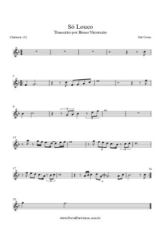 Gal Costa  score for Clarinet (C)