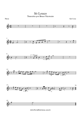 Gal Costa Só Louco score for Flute