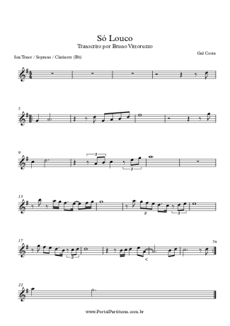 Gal Costa  score for Tenor Saxophone Soprano (Bb)