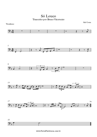 Gal Costa Só Louco score for Trombone