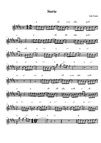 Gal Costa Sorte score for Alto Saxophone