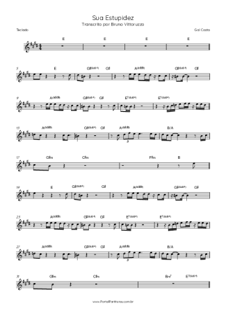 Gal Costa Sua Estupidez score for Keyboard