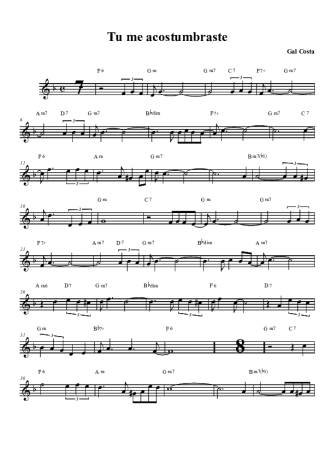 Gal Costa Tu Me Acostumbraste score for Tenor Saxophone Soprano (Bb)