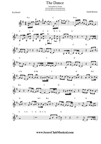 Garth Brooks The Dance score for Keyboard