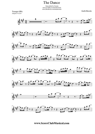 Garth Brooks The Dance score for Trumpet