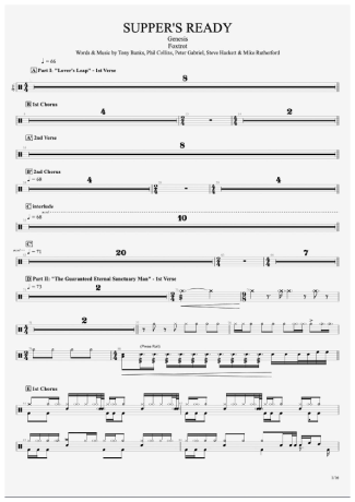 Genesis  score for Drums