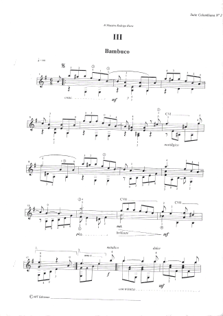 Gentil Montaña Bambuco (Suíte Colombiana Nº 2) score for Acoustic Guitar