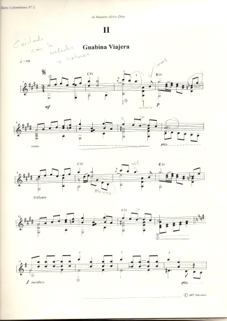Gentil Montaña Guabina Viajera (Suíte Colombiana Nº 2) score for Acoustic Guitar