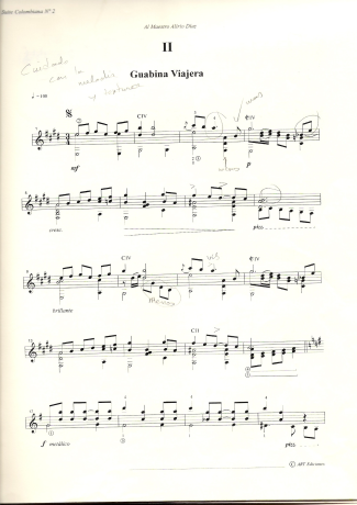 Gentil Montaña Guabina Viajera (Suíte Colombiana Nº 2) score for Acoustic Guitar