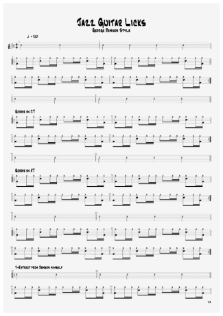 George Benson Jazz Guitar Licks score for Drums