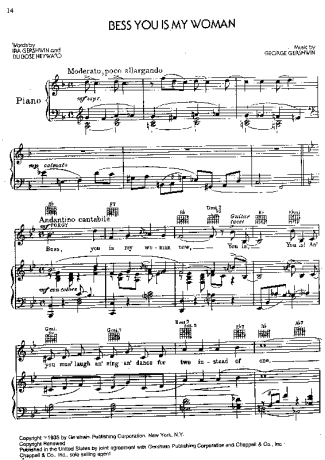 George Gershwin  score for Piano