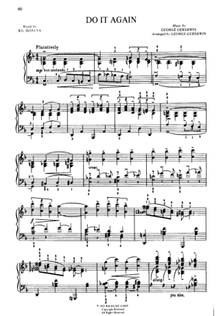George Gershwin Do It Again score for Piano