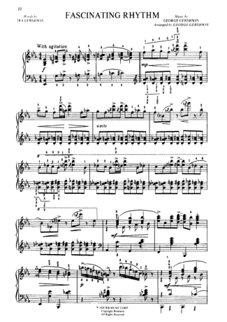 George Gershwin Fascinating Rhythm score for Piano