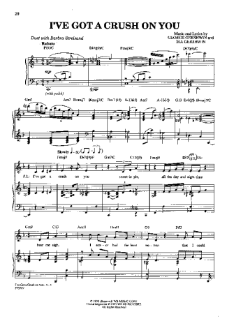 George Gershwin I´ve Got a Crush on You score for Piano