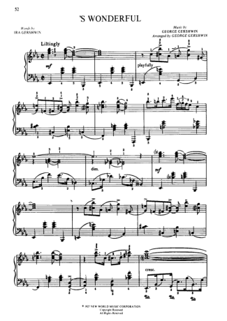 George Gershwin  score for Piano