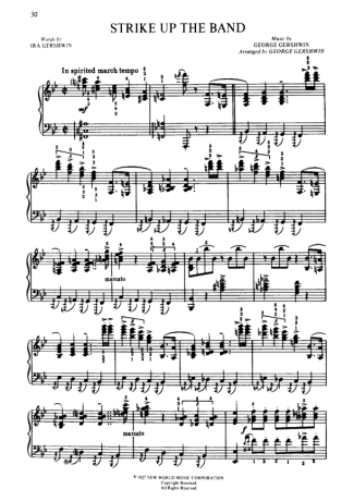 George Gershwin  score for Piano