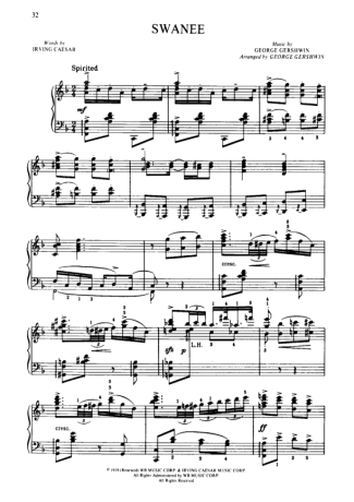 George Gershwin  score for Piano