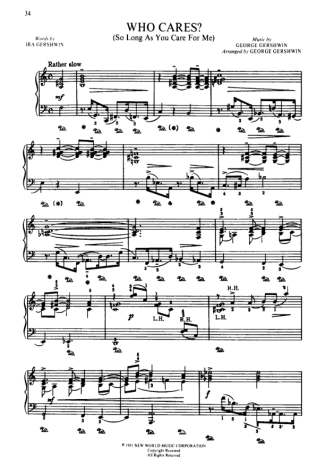 George Gershwin Who Cares_ score for Piano