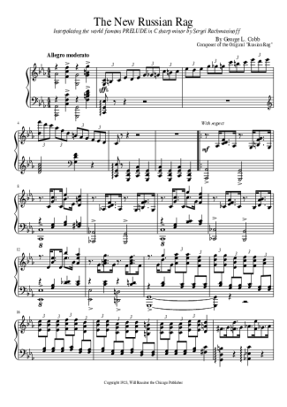 George L Cobb The New Russian Rag score for Piano