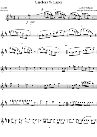 George Michael Careless Whisper score for Keyboard