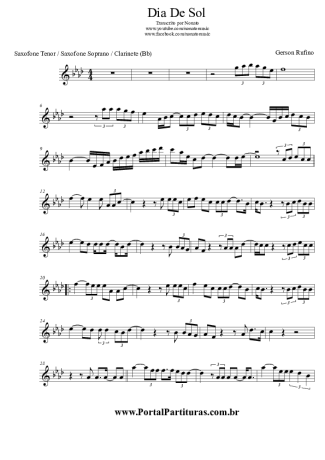 Gerson Rufino Dia De Sol score for Clarinet (Bb)