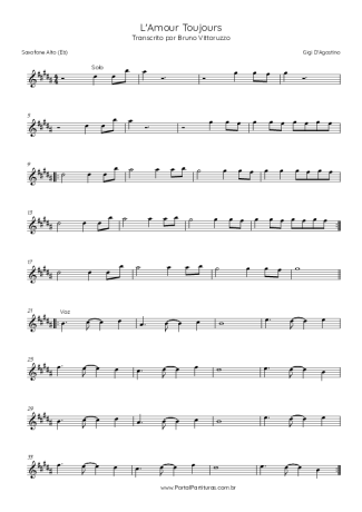 Score for Alto Saxophone