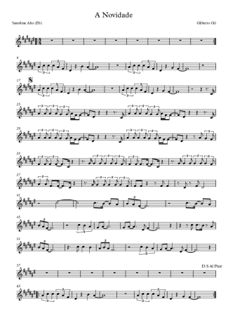 Gilberto Gil A Novidade score for Alto Saxophone