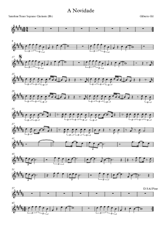 Gilberto Gil A Novidade score for Clarinet (Bb)