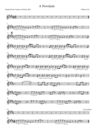 Gilberto Gil A Novidade score for Clarinet (Bb)