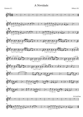 Gilberto Gil A Novidade score for Clarinet (C)