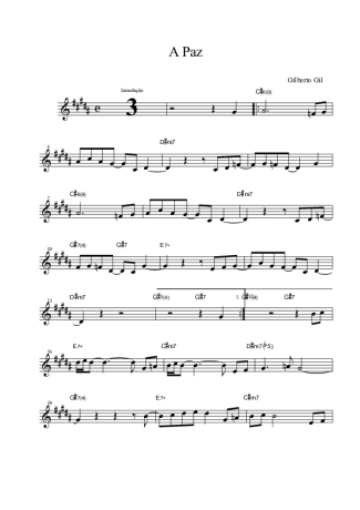 Gilberto Gil A Paz score for Tenor Saxophone Soprano (Bb)