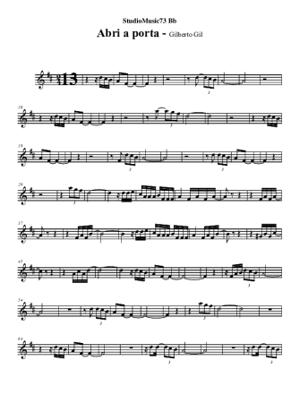 Gilberto Gil Abri a Porta score for Tenor Saxophone Soprano (Bb)