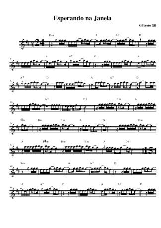 Gilberto Gil Esperando na Janela score for Saxofone Alto (Eb)