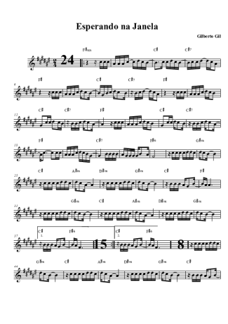 Gilberto Gil Esperando na Janela score for Tenor Saxophone Soprano (Bb)