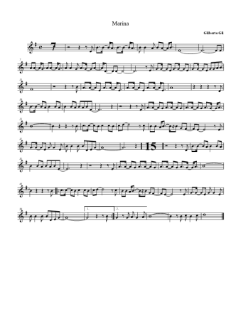 Gilberto Gil Marina score for Clarinet (Bb)