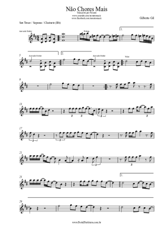 Gilberto Gil  score for Tenor Saxophone Soprano (Bb)