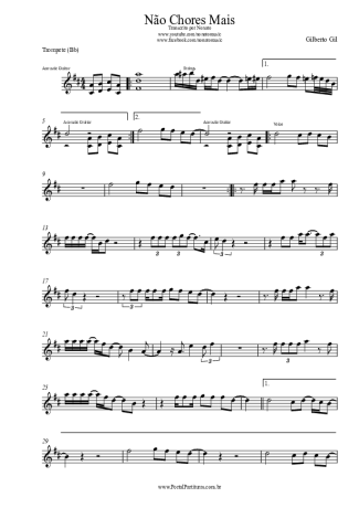 Gilberto Gil Não Chores Mais score for Trumpet