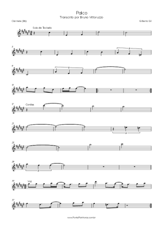 Gilberto Gil  score for Clarinet (Bb)