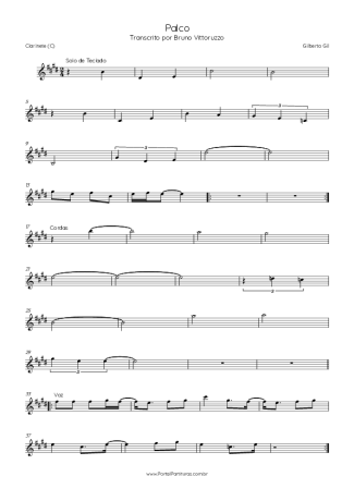 Gilberto Gil  score for Clarinet (C)