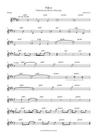 Gilberto Gil Palco score for Keyboard