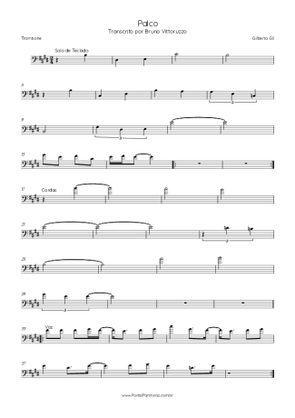 Gilberto Gil Palco score for Trombone