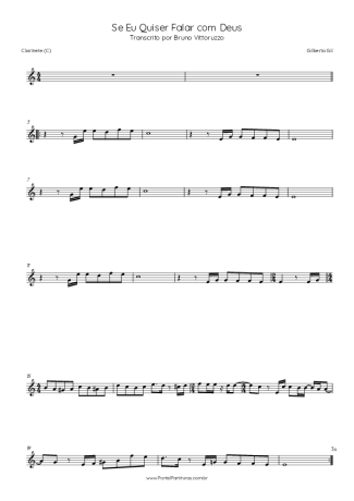 Gilberto Gil Se Eu Quiser Falar Com Deus score for Clarinet (C)