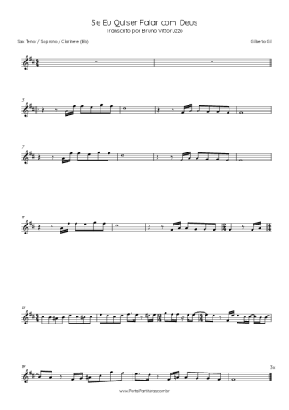 Gilberto Gil Se Eu Quiser Falar Com Deus score for Tenor Saxophone Soprano (Bb)