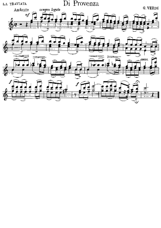 Giuseppe Verdi Di Provenza score for Violin