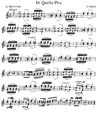 Giuseppe Verdi Di Quella score for Violin
