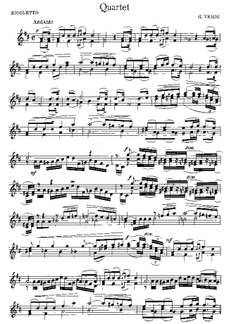 Giuseppe Verdi Quartet From Rigoletto score for Violin
