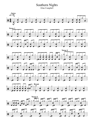 Glen Campbell  score for Drums