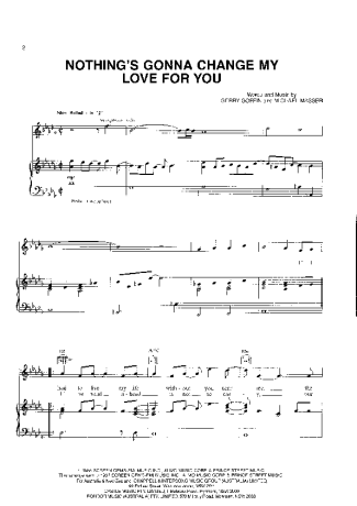 Glenn Madeiros Nothings Gonna Change My Love For You score for Piano