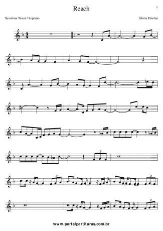 Gloria Estefan Reach score for Tenor Saxophone Soprano (Bb)