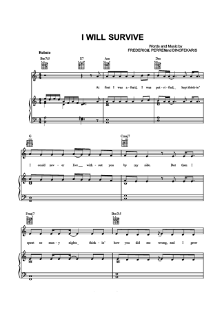 Gloria Gaynor  score for Piano